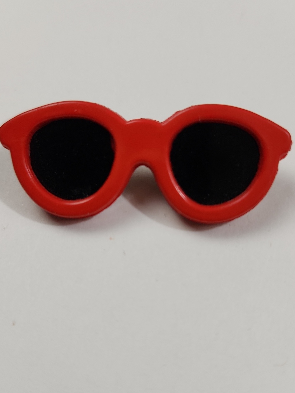 Vintage 1980s Red Plastic Sunglasses Miniature Brooch Pin Retro
